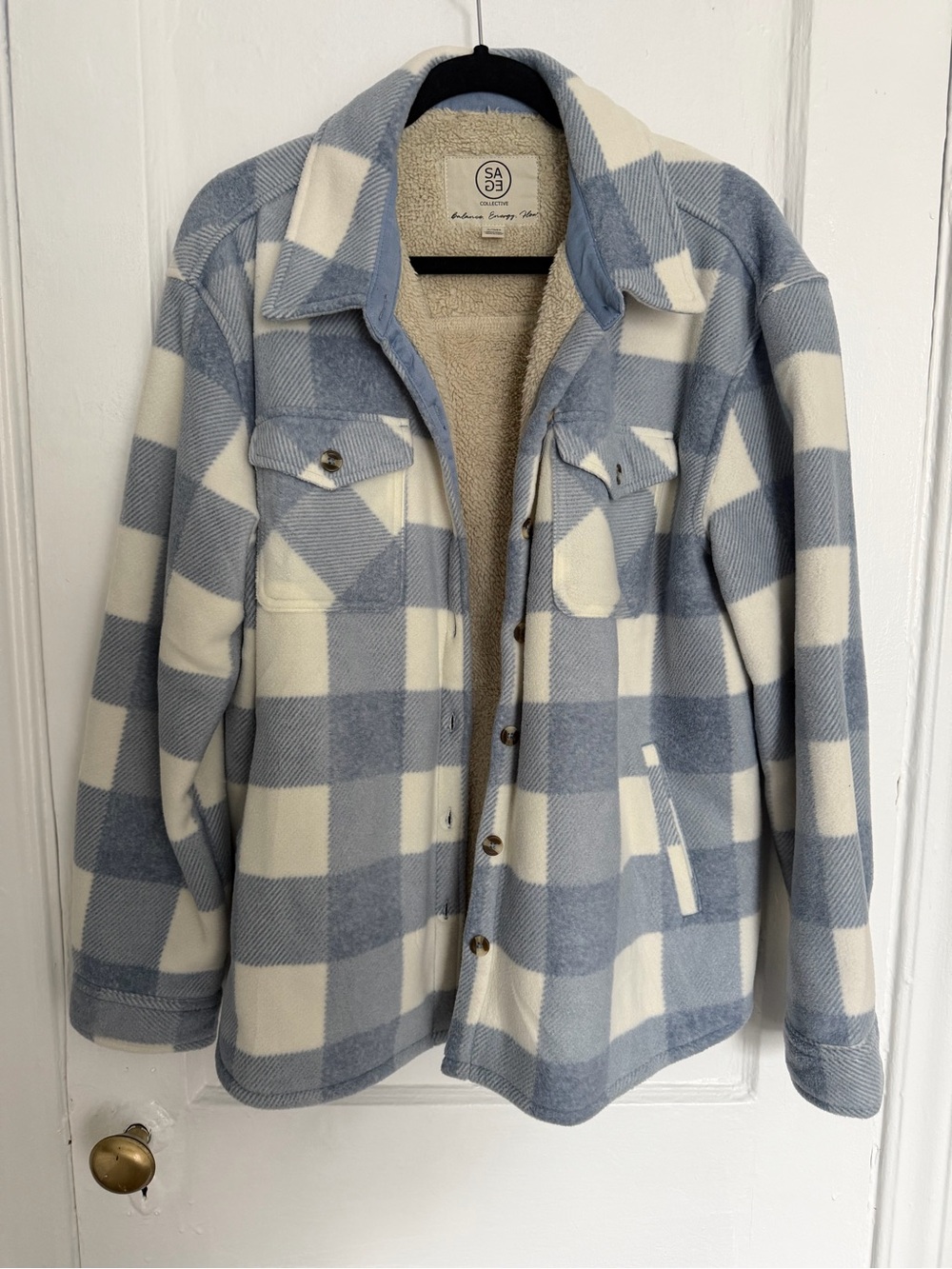 Cream Sherpa-Lined Jacket